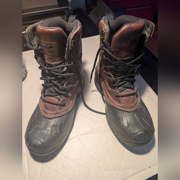 *Sorel Mens Avalanche Waterproof Outdoor Leather High Top Rubber Boots,Size 10.5 - Picture 3 of 11